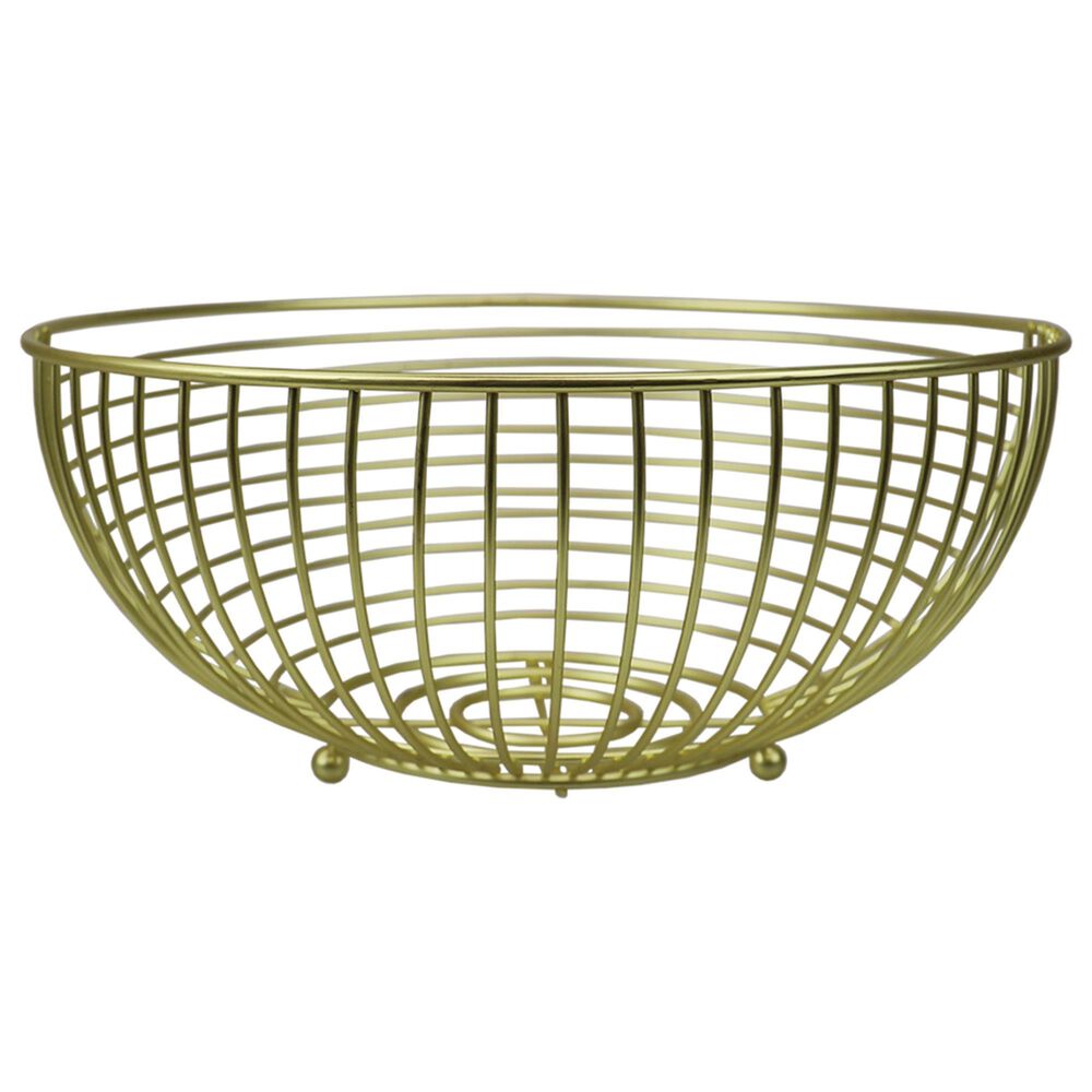 Home Basics Halo Fruit Basket in Matte Gold, , large