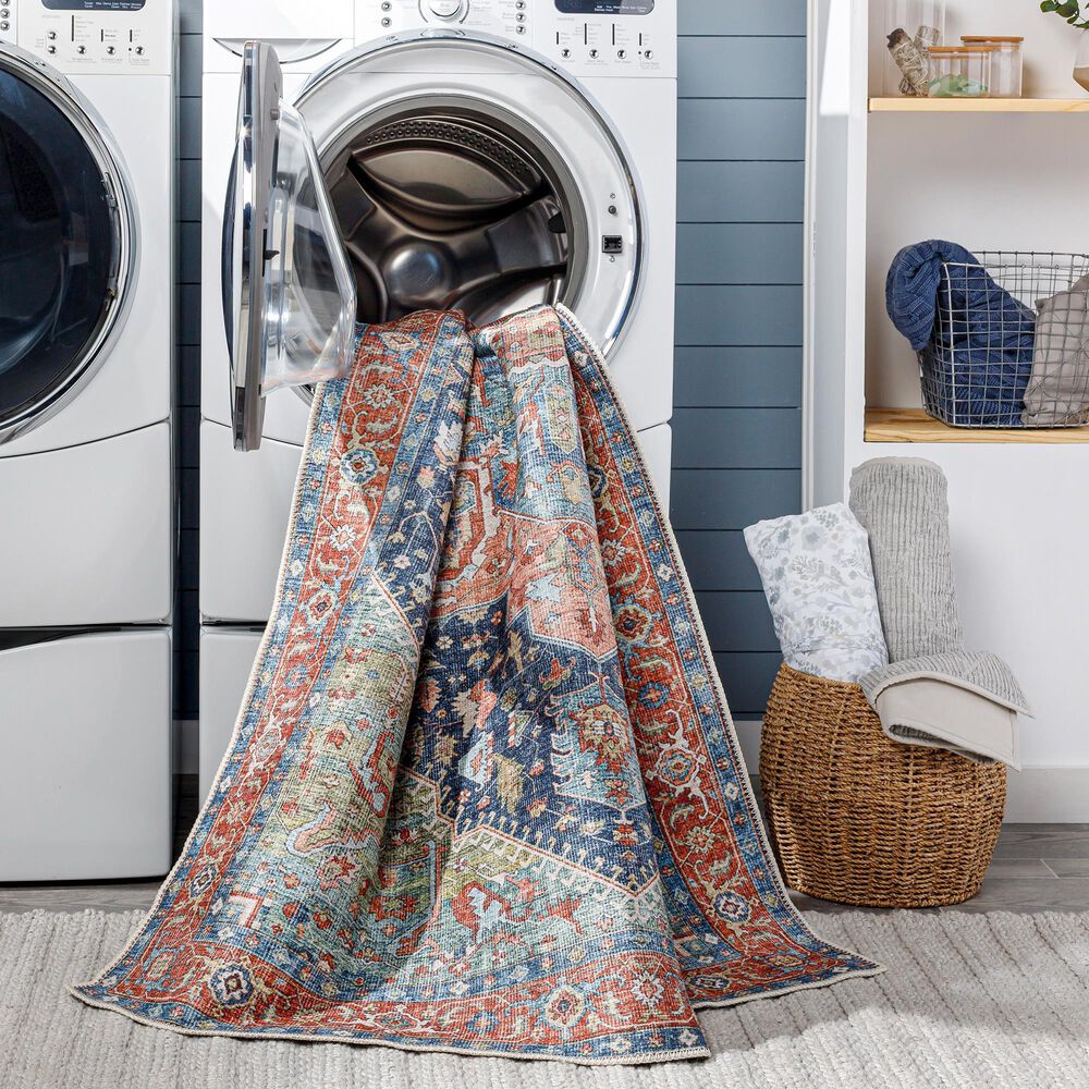Surya Amelie AML-2311 7&#39;10&quot; x 10&#39;2&quot; Navy, Peach, Green, Coral, Beige and Blush Area Rug, , large