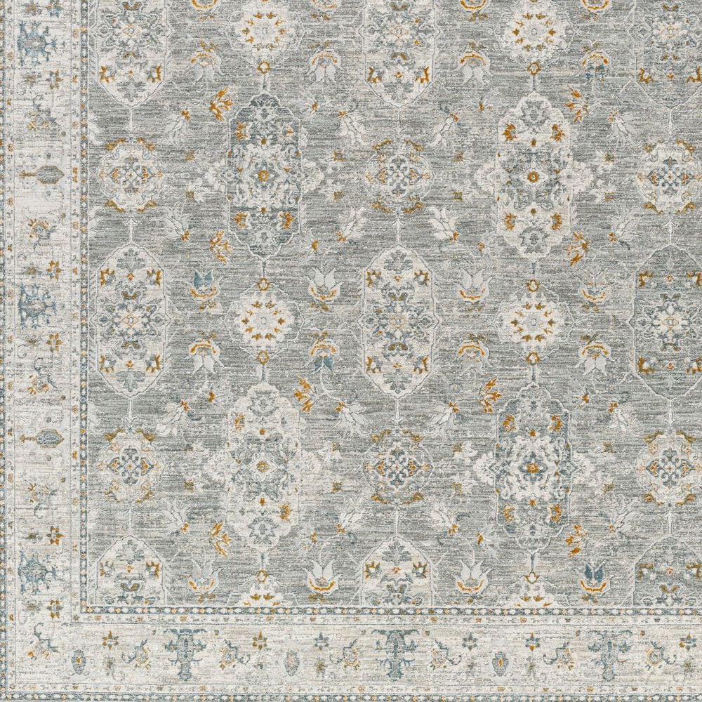 Surya Dresden Gray, White, Medium Gray, Mustard, Light Slate and Denim 7&#39;10&quot; Round Area Rug, , large