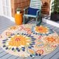 Safavieh Cabana 6"7" Round Ivory and Orange Area Performance Rug, , large
