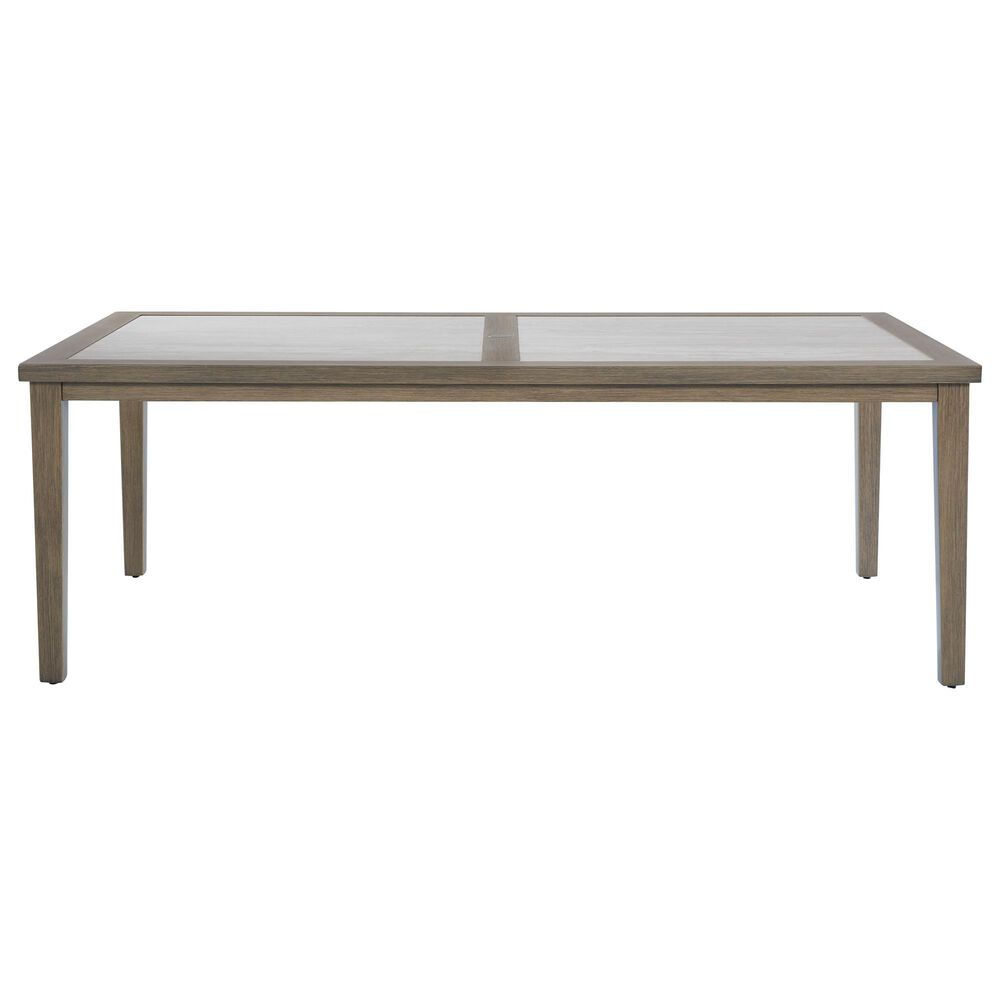 Ashley Rainier Ranch 7-Piece Patio Rectangular Dining Set in Brown and Beige, , large