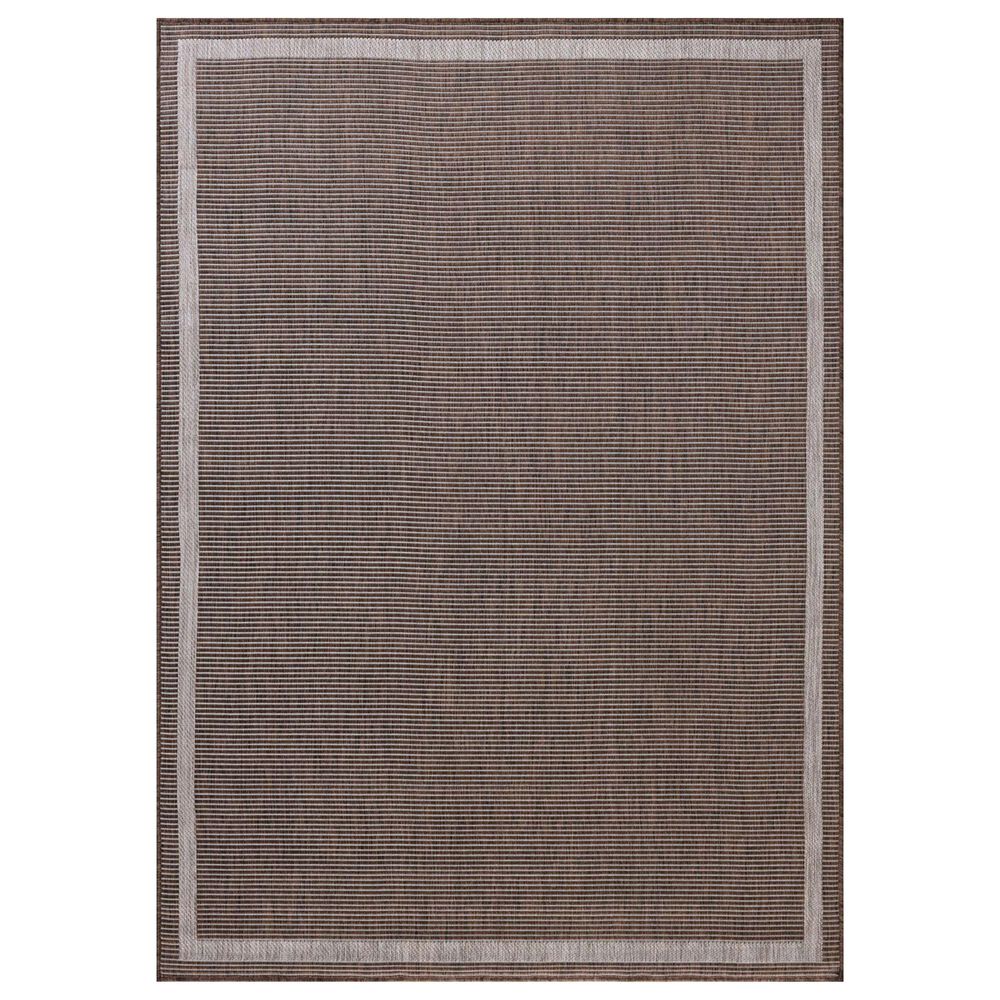 Loloi Easton Dove and Coffee 4&#39; x 6&#39; Indoor/Outdoor Area Rug, , large