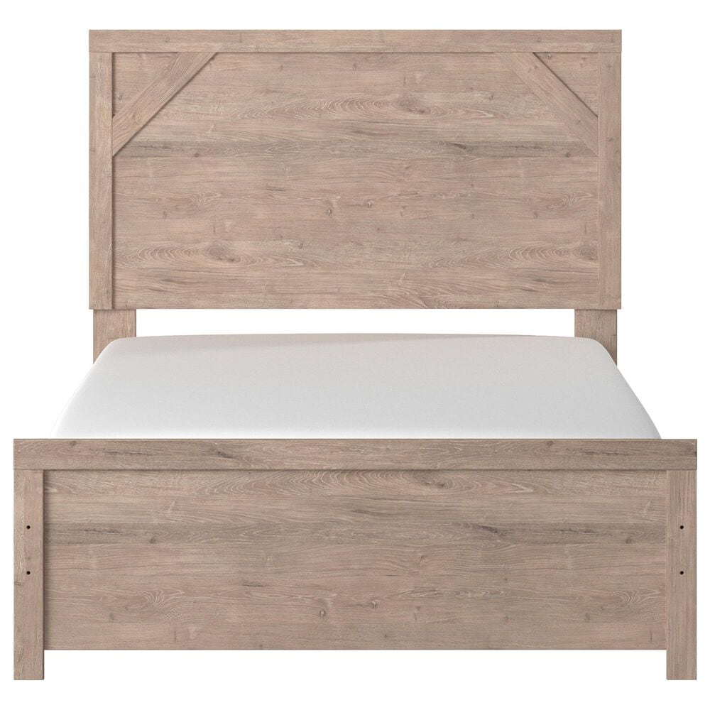 Ashley Senniberg Full Panel Bed in Light Browna and White, , large