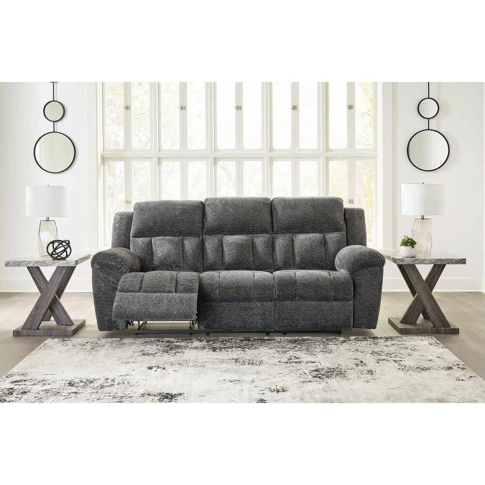 Ashley Frohn Manual Reclining Sofa in Graphite, , large