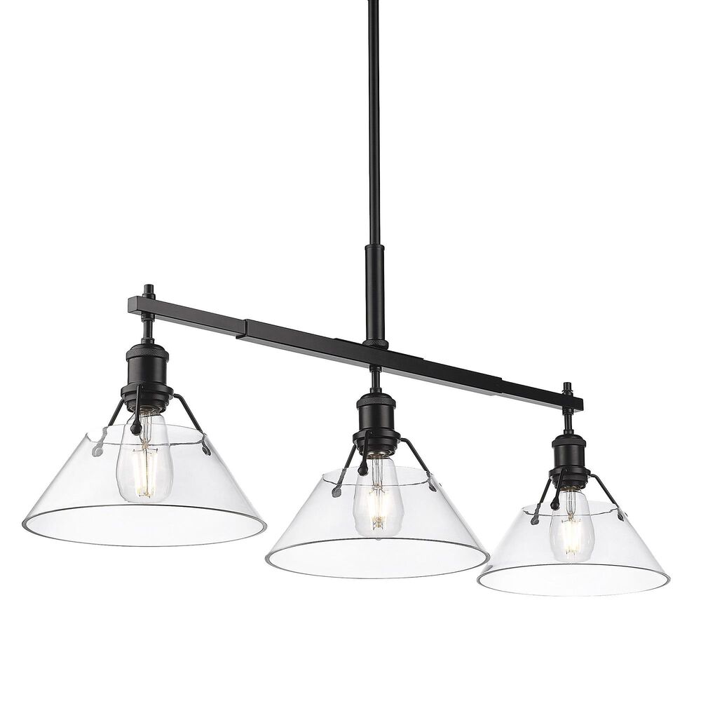 Golden Lighting Orwell Linear 3-Light Pendant in Matte Black, , large