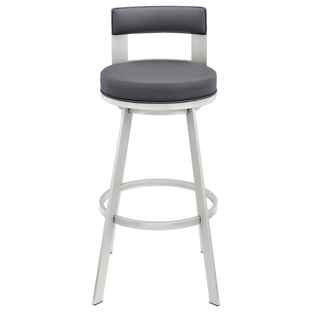Blue River Flynn 30&quot; Swivel Bar Stool in Silver, , large