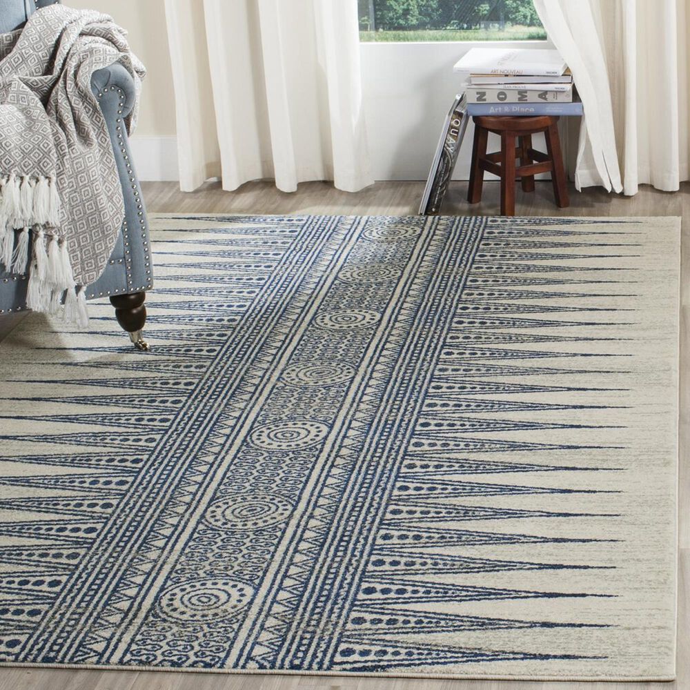 Safavieh Evoke EVK226C-4 4" x 6" Ivory/Blue Area Rug, , large