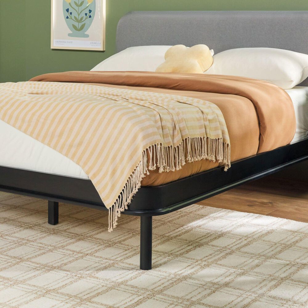 Walker Edison Annette Queen Platform Bed in Black, , large