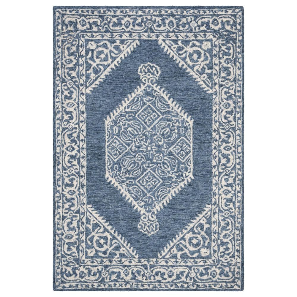 Safavieh Micro-Loop MLP605M 4" x 6" Blue and Ivory Area Rug, , large