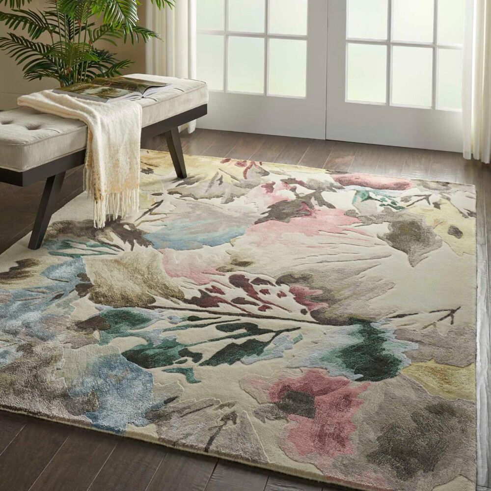 Nourison Prismatic PRS15 7&#39;9&quot; x 9&#39;9&quot; Beige and Multicolor Area Rug, , large