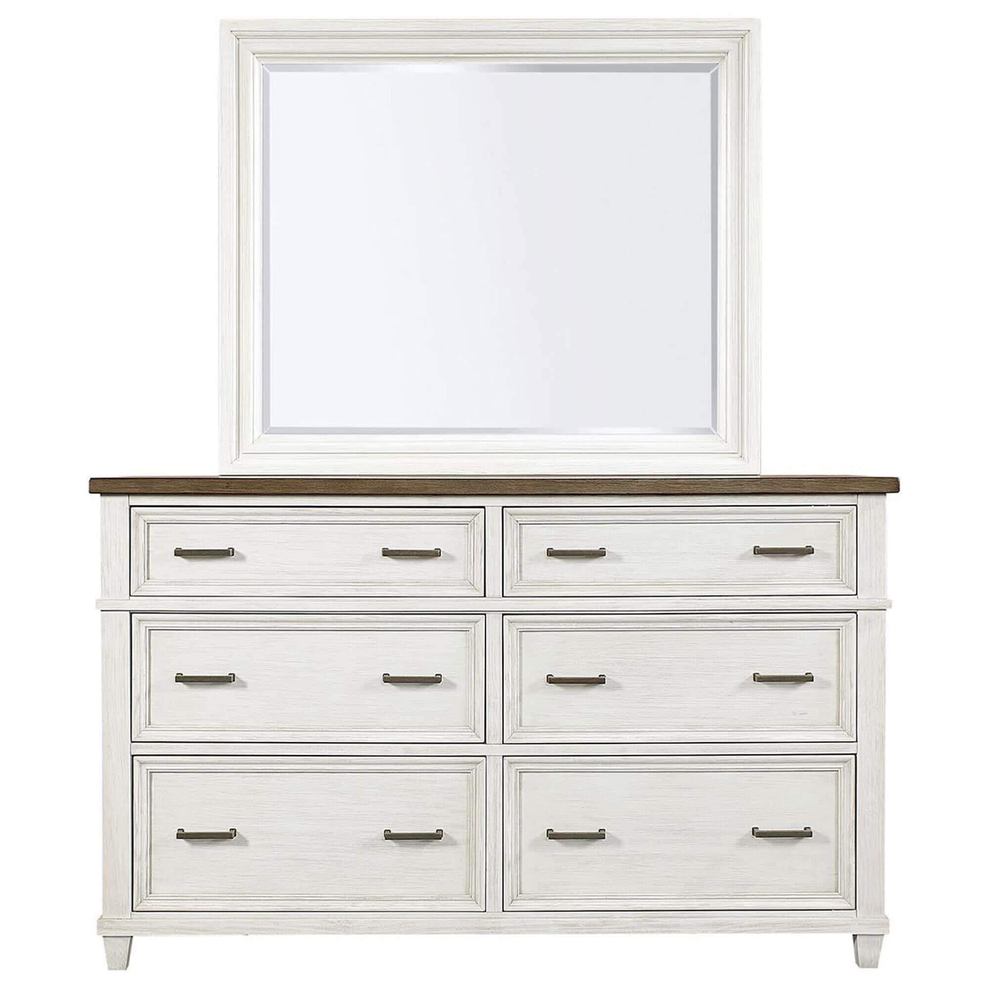 Riva Ridge Caraway 4-Piece King Bedroom Set in Aged Ivory and Brown