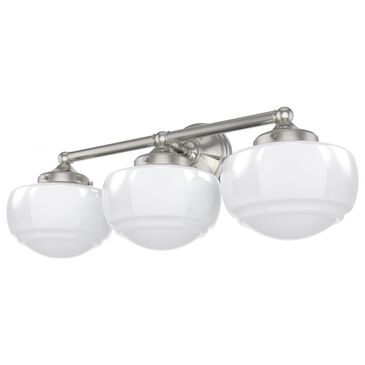 Hunter Saddle Creek 3-Light Vanity with White Shade in Brushed Nickel, , large