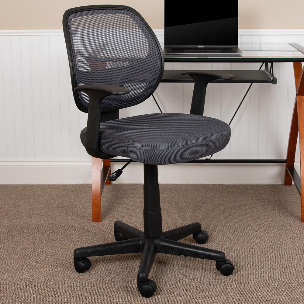 Flash Furniture Flash Fundamentals Swivel Task Chair in Gray, , large