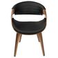 Lumisource Curvo Dining Chair in Black Faux Leather and Walnut Finish, , large
