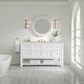 James Martin Vanities Breckenridge 60" Single Bathroom Vanity in Bright White with 3 cm Eternal Jasmine Pearl Quartz Top, Rectangular Sink and FreePower Wireless Charger, , large