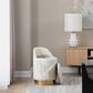 Lumisource Marla Vanity Stool with Cream Upholstered in Gold, , large