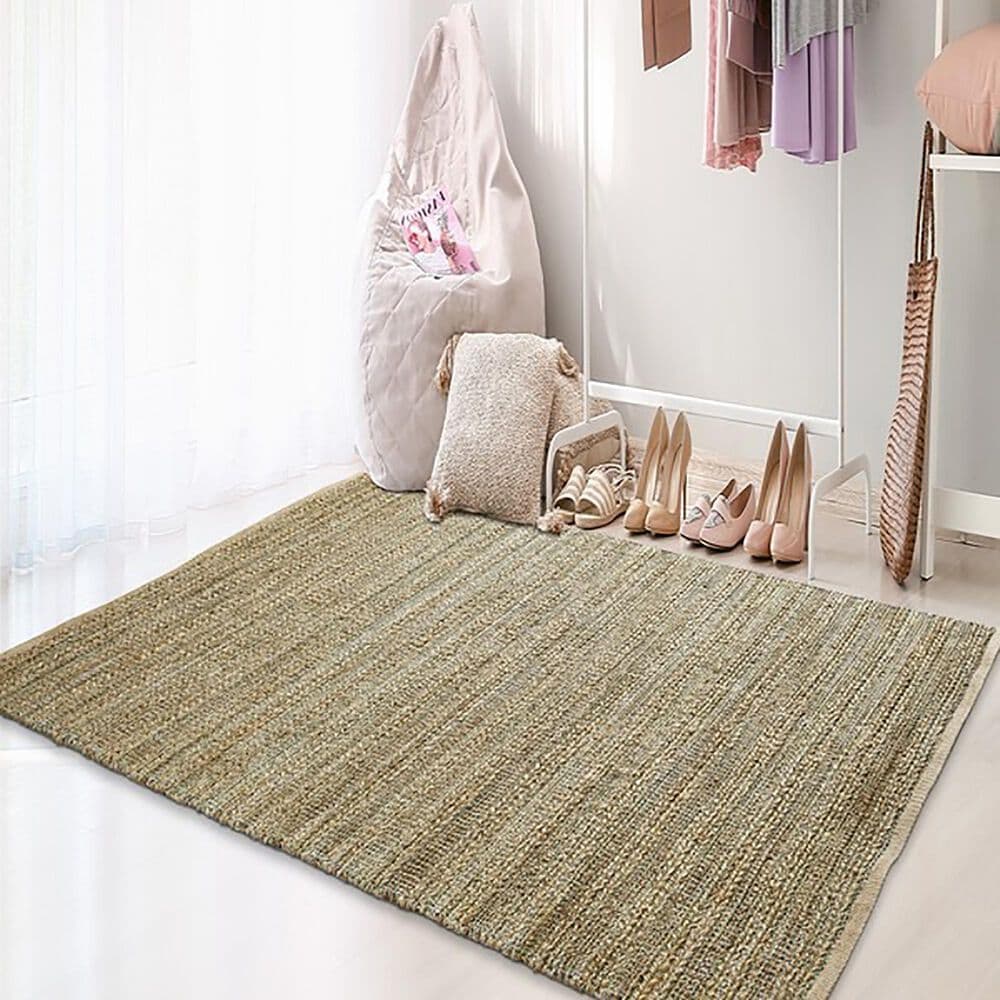 L&amp;R Resources Natural Fiber 10&#39; x 14&#39; Smoke Green Area Rug, , large