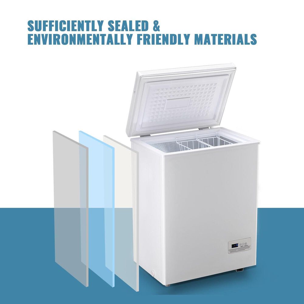 HOMLUX 4 Cu. Ft. 21" Chest Freezer with 2 Removable Baskets in White, , large