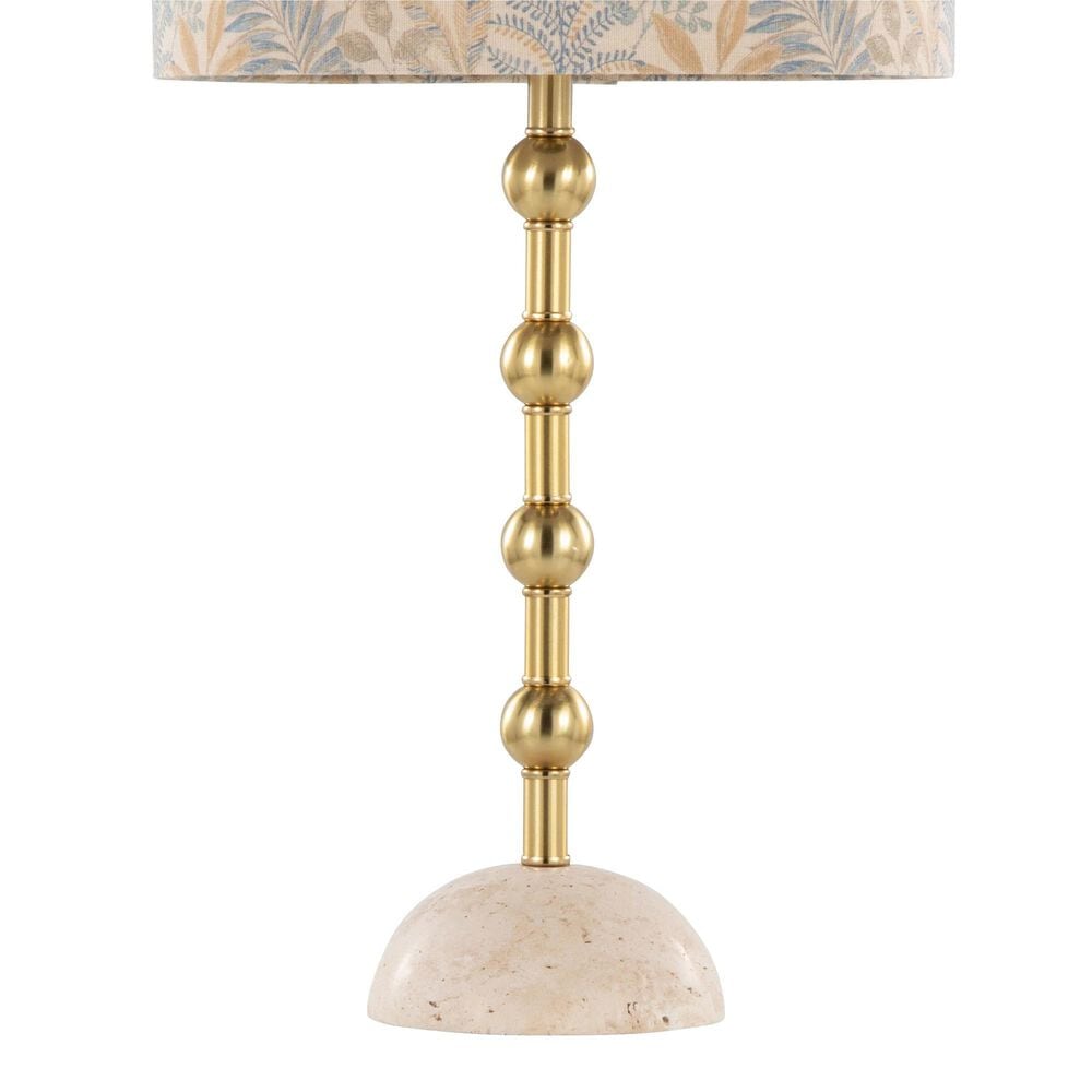LumiSource Malibu Table Lamp with Tan Leaf Shade in Gold (Set of 2), , large