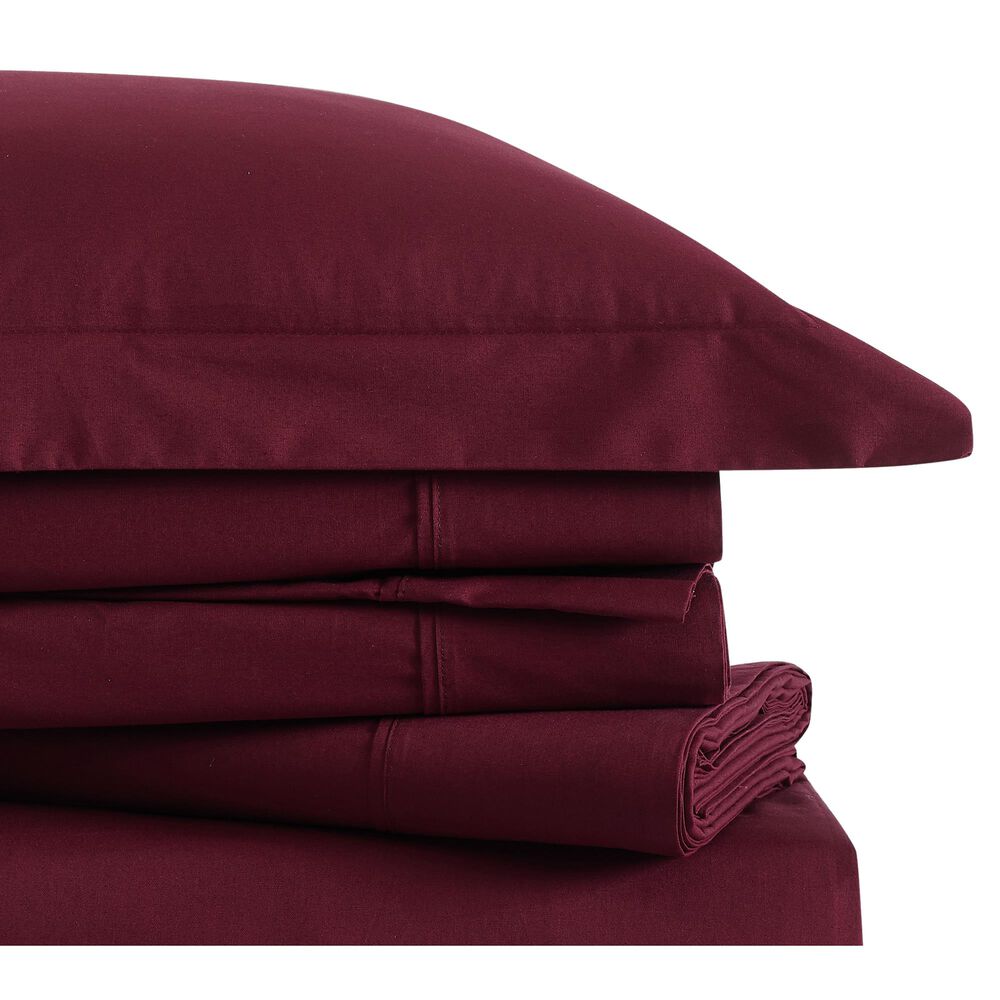 Pem America Brooklyn Loom Classic 3-Piece Twin Sheet Set in Burgundy, , large