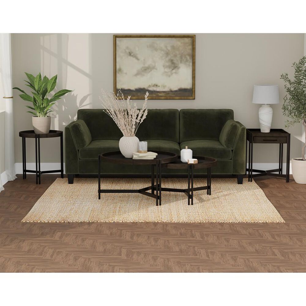 Golden Wave Furniture Huron Round Side Table in Dark Brown and Black, , large