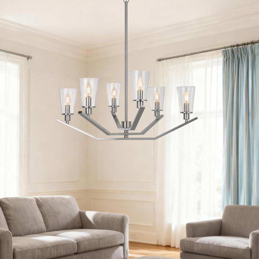 Cal Lighting Vireo Chandelier in Brushed Steel, , large