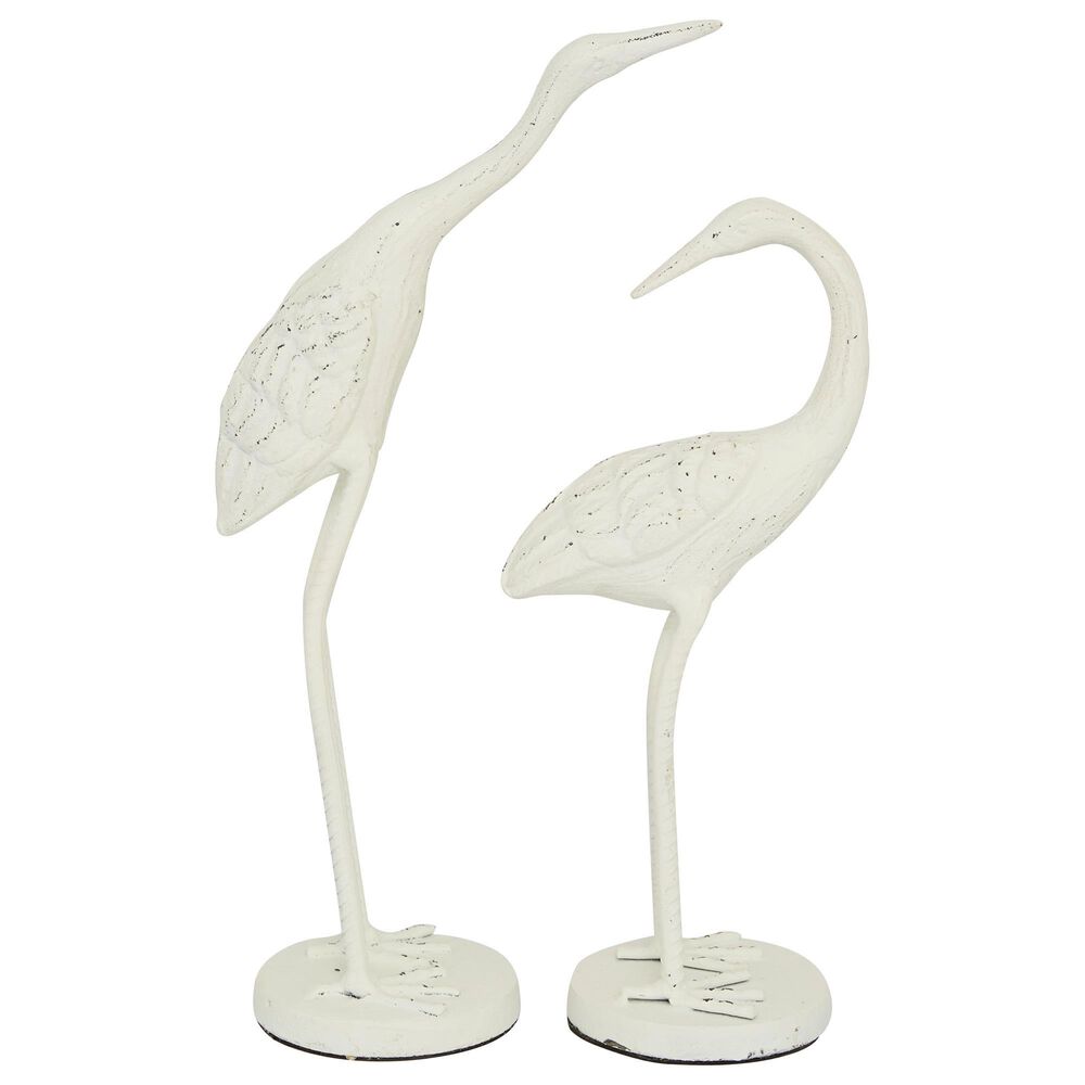 Maple and Jade Coastal Metal Sculpture in White (Set of 2), , large