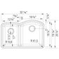 Blanco Diamond 1-3/4 Reverse Double Bowl Low Divide Kitchen Sink in Soft White, , large