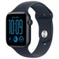 Apple Watch SE 3 (GPS) 44mm Midnight Aluminum Case with Navy Blue Sport Band - S/M and 2-Year AppleCare+, , large