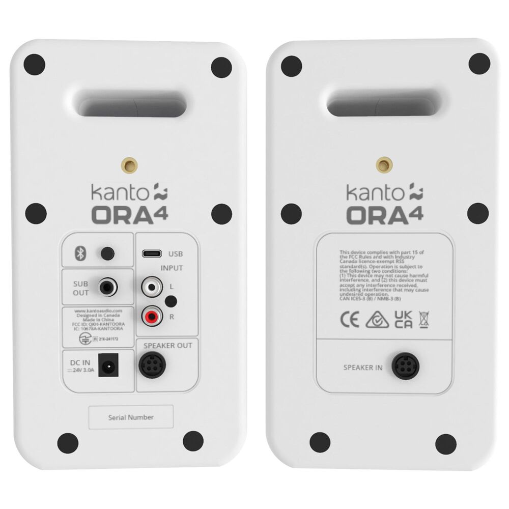 Kanto ORA4 Powered Reference Speakers with USB-C Input in White (Pair), , large