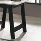 HOMLUX 19" End Table with Faux Marble Top in Black, , large