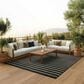 Nourison Positano POS03 Black and Ivory 7" x 10" Indoor/Outdoor Area Rug, , large