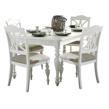 Belle Furnishings Summer House 5-Piece Rectangular Table Set in Oyster White, , large