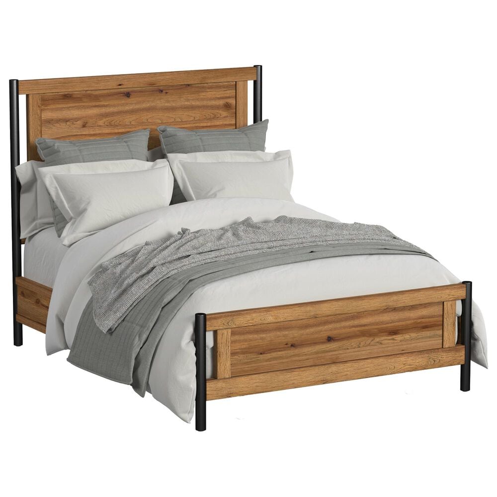 Hawthorne Furniture Norcross 5 Piece Queen Panel Bedroom Set in Hickory, , large