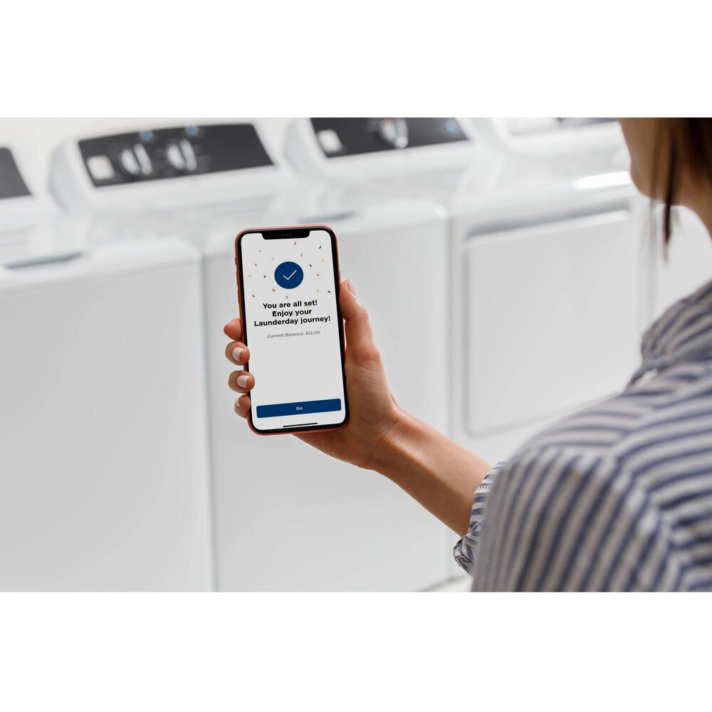 GE Appliances 4.2 Cu. Ft. Commercial Top Load Washer and 7.4 Cu. Ft. Electric Dryer Laundry Pair in White, , large