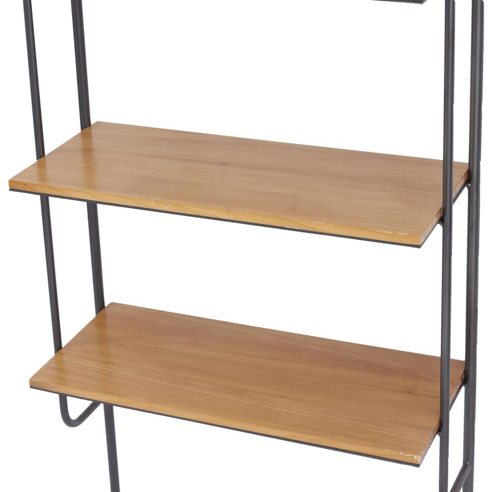 Maple and Jade 23" Wall Shelf in Brown and Black, , large