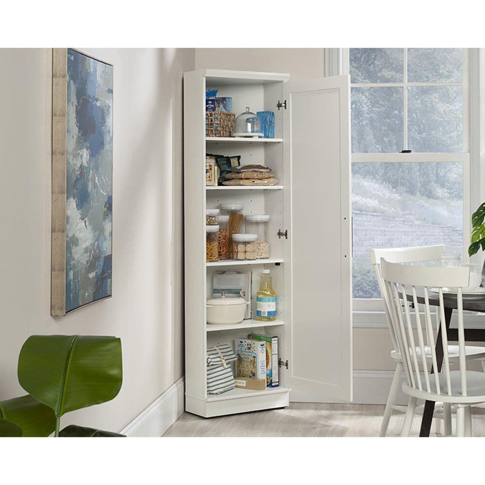 Sauder Homeplus 5-Shelf Corner Storage Cabinet in Soft White, , large