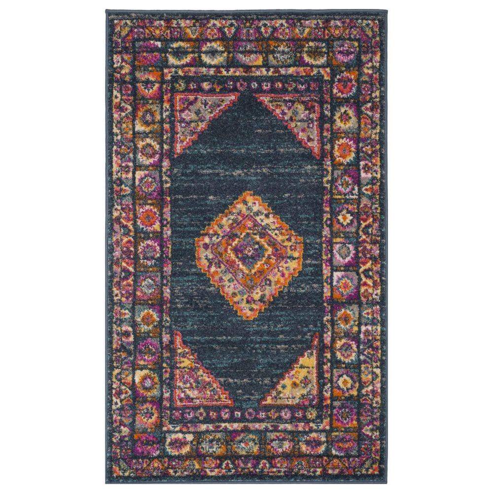 Safavieh Madison MAD133C 2"3" x 3"11" Blue and Fuchsia Scatter Rug, , large