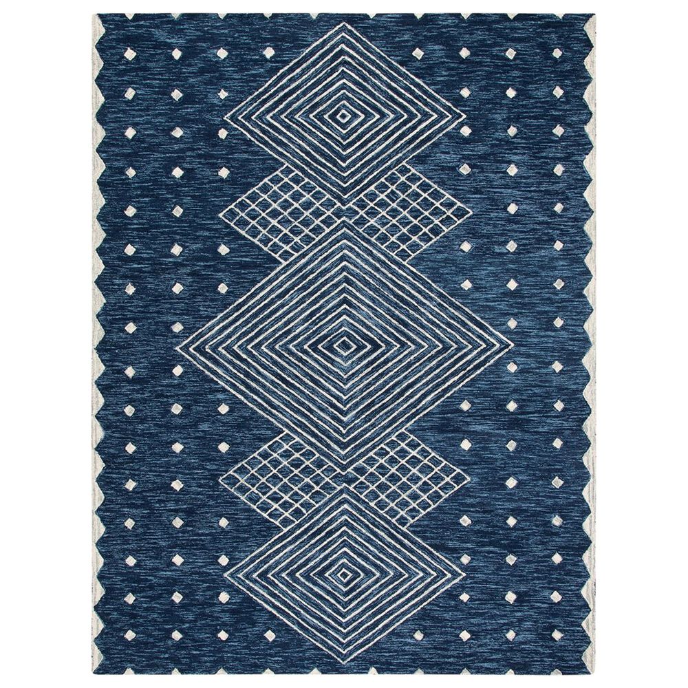 Safavieh Micro-Loop MLP171M 8" x 10" Blue and Ivory Area Rug, , large