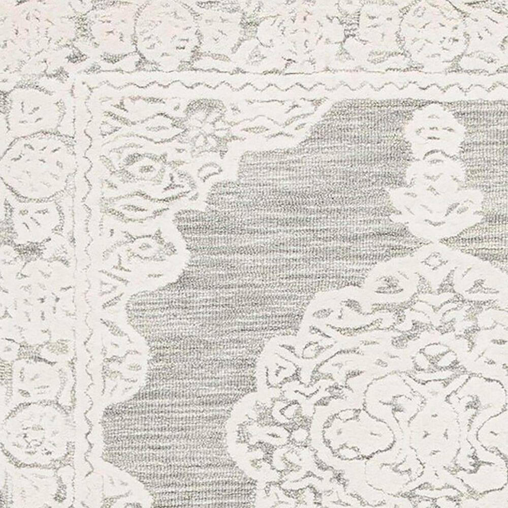 Safavieh Micro-Loop MLP275F 5&#39; Round Gray and Ivory Area Rug, , large