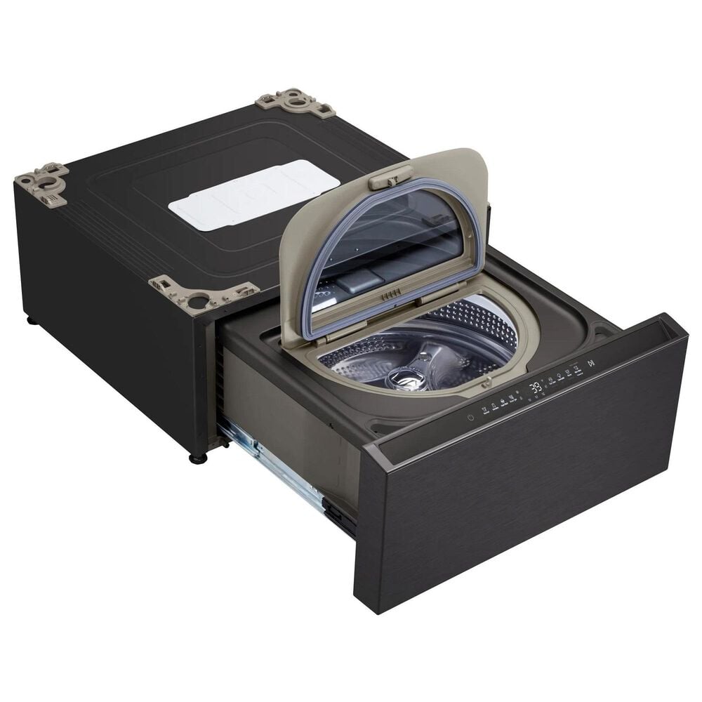 LG Signature 1 Cu. Ft. SideKick Pedestal Washer in Brushed Black Steel, , large