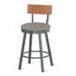 Amisco Lauren 26" Swivel Stool with Wood Backrest, , large