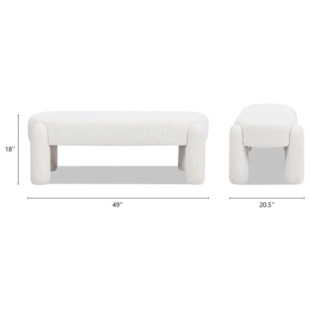 Jennifer Taylor Home Hugo Upholstered Bench in Milk Cream White, , large