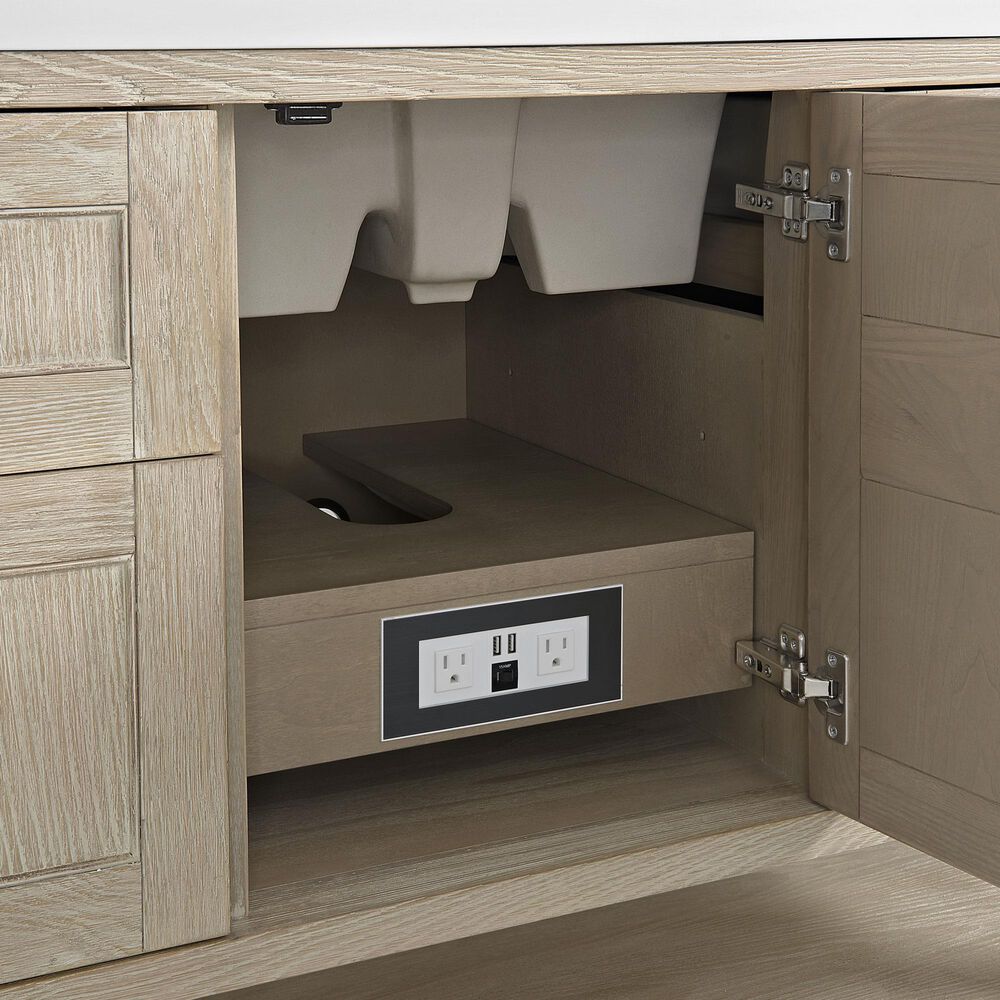 James Martin Vanities Breckenridge 48&quot; Single Vanity in Whitewashed Oak with 3 cm Parisien Bleu Quartz Top, , large
