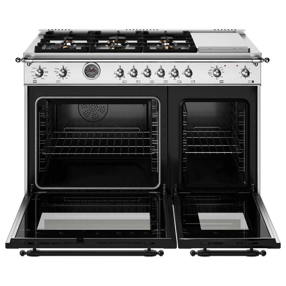 Bertazzoni Heritage 7 Cu. Ft. 48&quot; Dual Fuel Range 6 Sealed Burners in Stainless Steel, , large