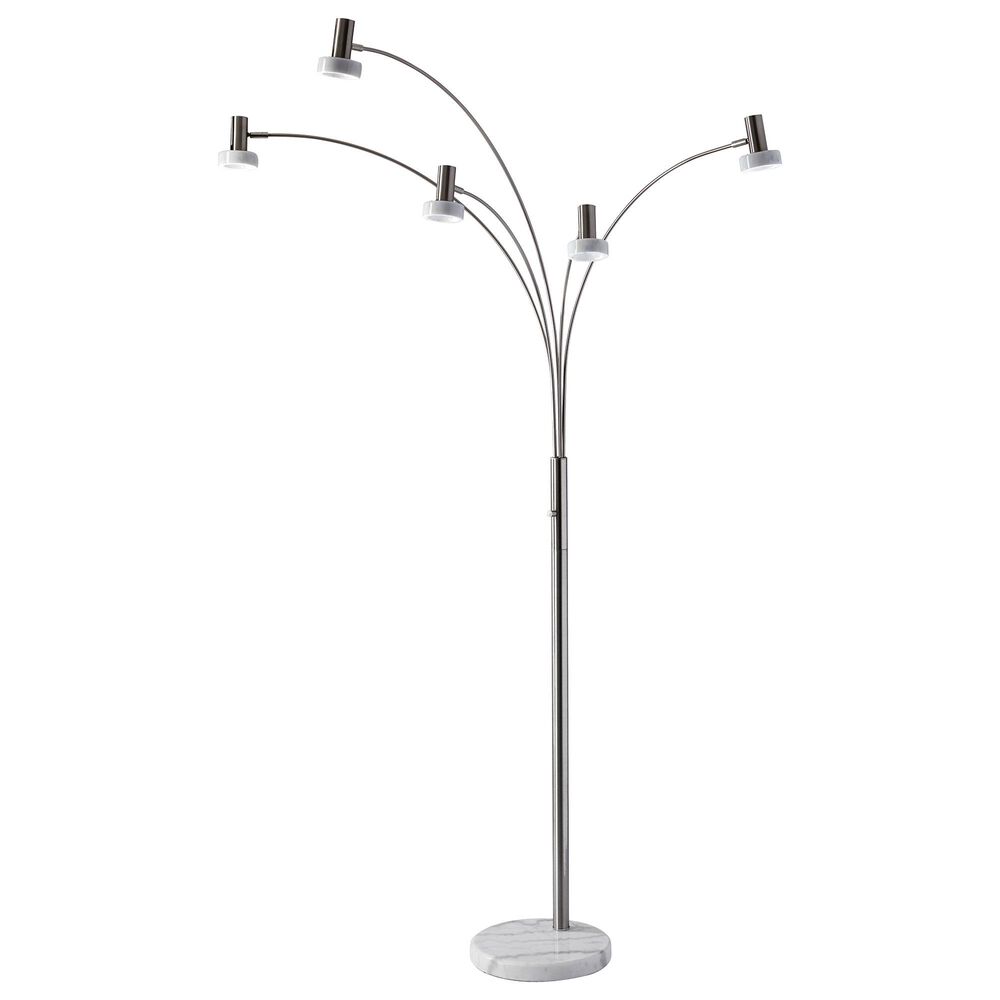 Adesso Miranda LED Arc Lamp in Brushed Steel, , large