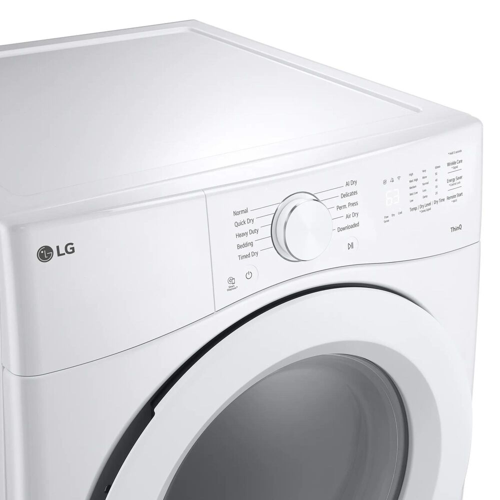 LG 7.4 Cu. Ft. Ultra Large Capacity Smart Front Load Electric Dryer in White, , large