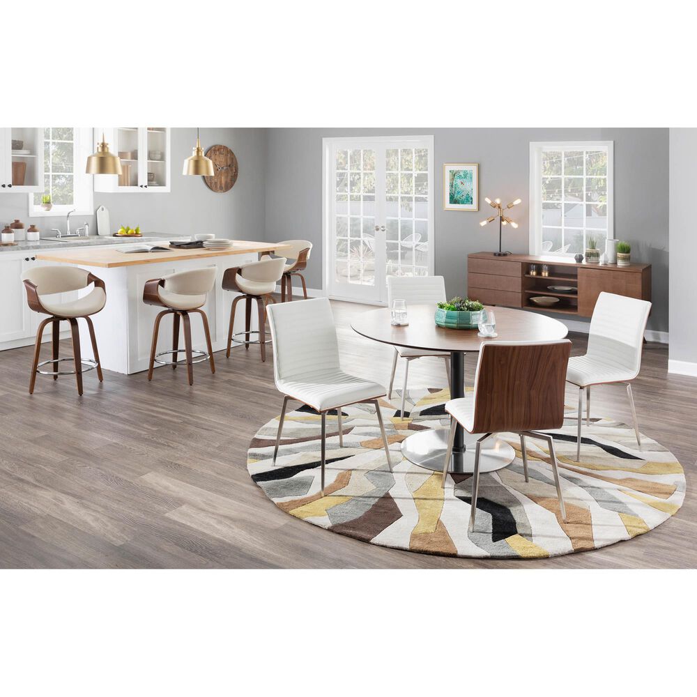 Lumisource Curvo Counter Stool in Cream &#40;Set of 2&#41;, , large