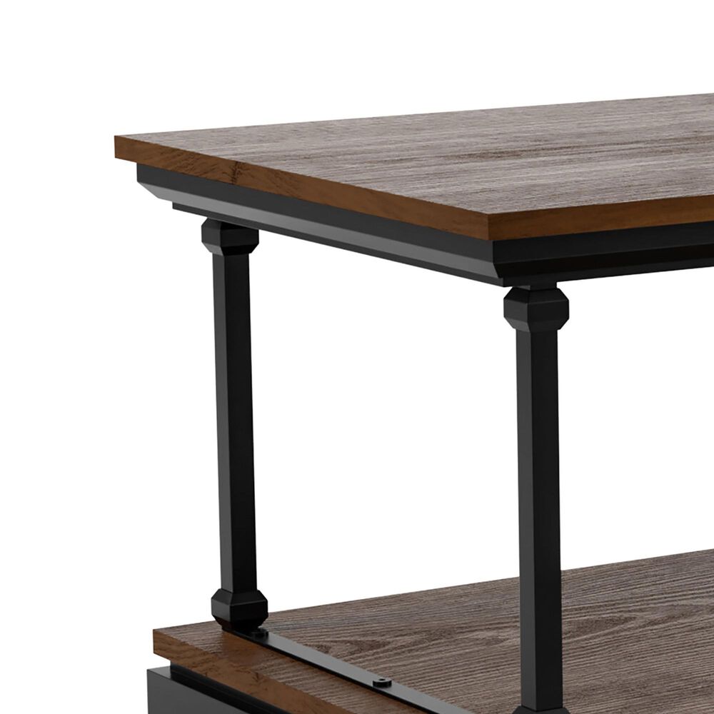 Furniture of America Pollard 2-Piece Coffee Table Set in Dark Oak/Black, , large