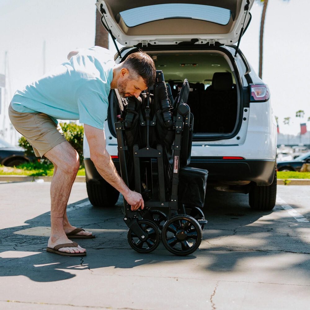 Wonderfold Elite Quad Stroller Wagon in Volcanic Black, , large